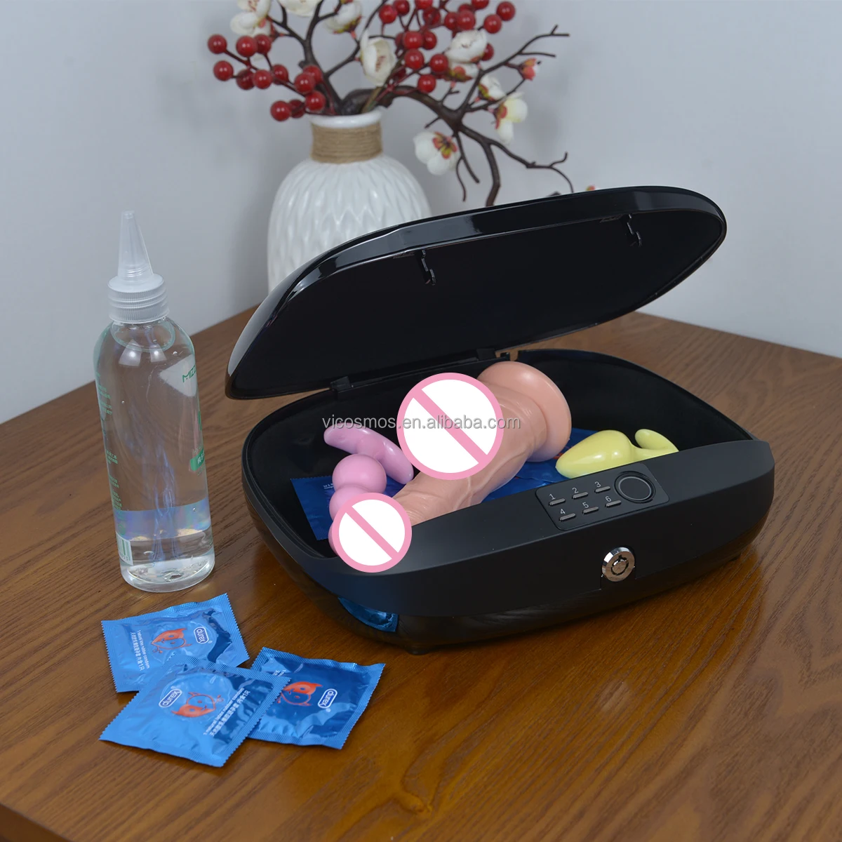 Factory Wholesale male sex toys storage box fingerprint BDSM artificial vagina realist dildo penis ring penis case for couples