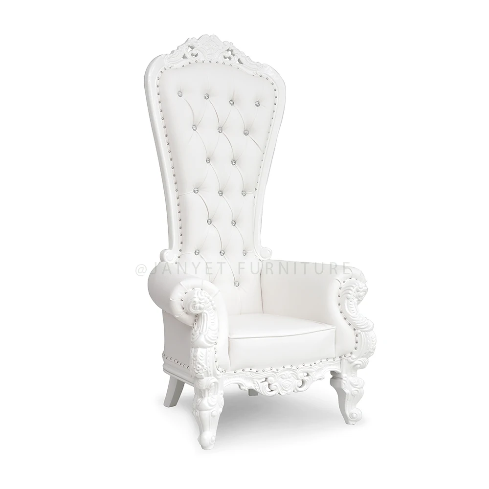 Wholesale Comfortable Royal Carved Wedding Banquet All White Throne Chair for Sale