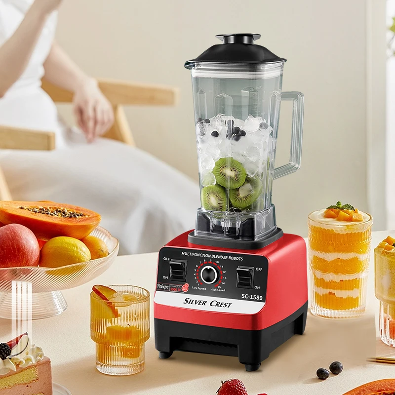 2023 Hot Sell 2 In 1 Heavy Duty Commercial Kitchen Household Fresh Fruit Juicer Electrical Silver Crest Smoothie Mixer Blender
