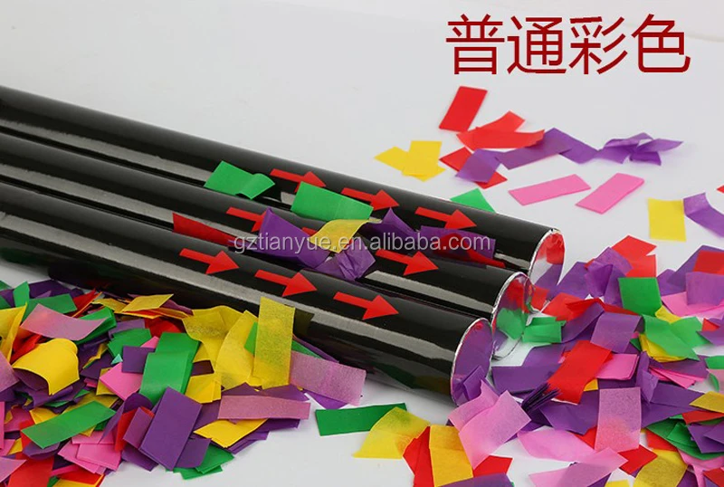Electric Confetti Tube Cannon Black Need extra Launcher to fire, Flame Resistance Rainbow Filling 80cm 20 feet