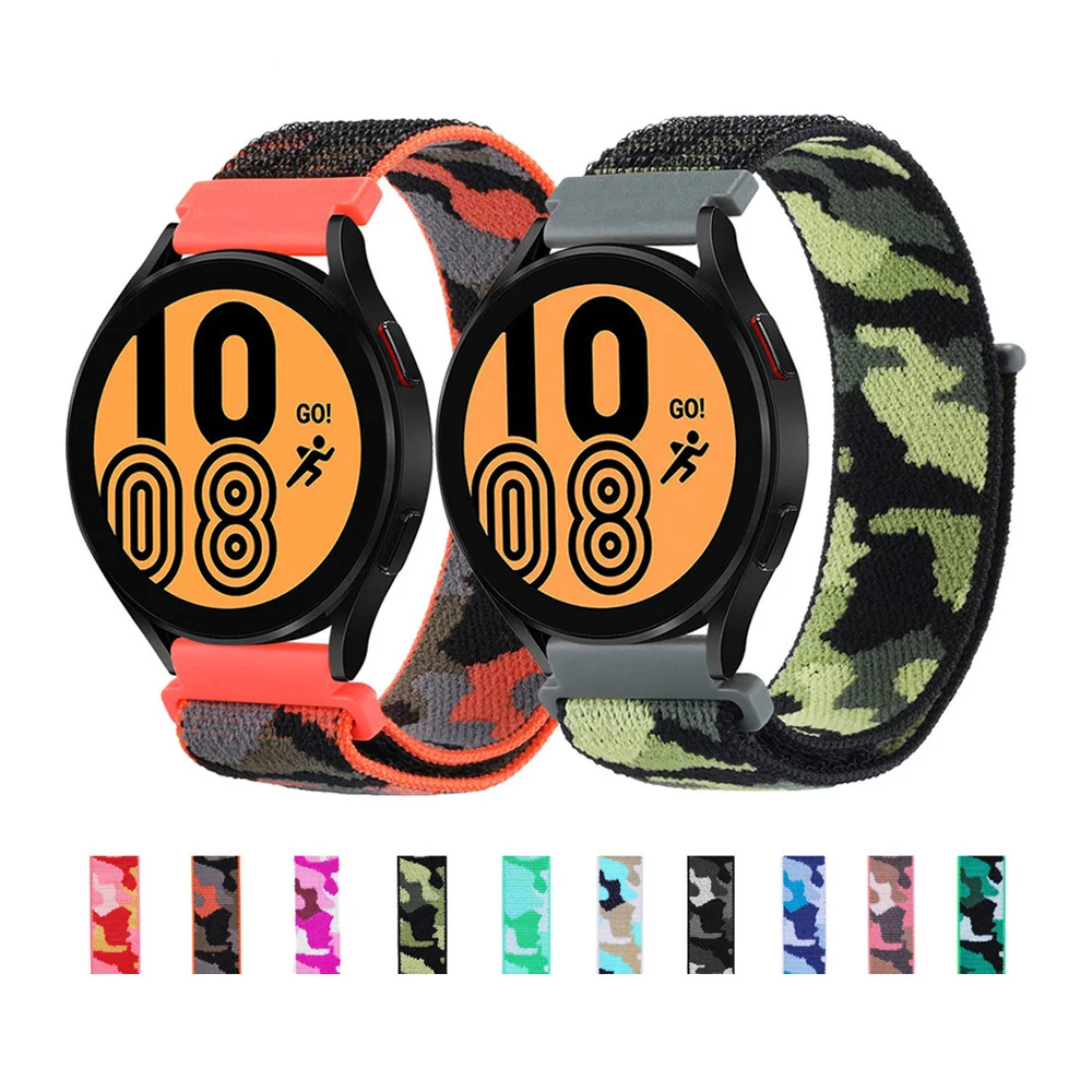 Nylon Loop Camouflage Strap For samsung Galaxy Watch 4 5 pro Replacement wristband For Huawei Watch GT3 watch bands