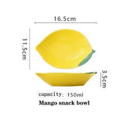 Factory Direct Ceramic Mango Strawberry Grape Avocado Cartoon Fruit Shape Salad Snack Bowl