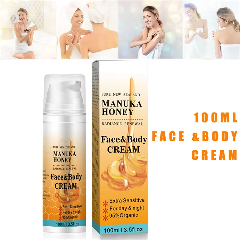 100mlManuka Honey Face & body Cream Smooths Hydrating Moisturizing 95% Organic Tighten Lines Dry Sagging Improve Beauty