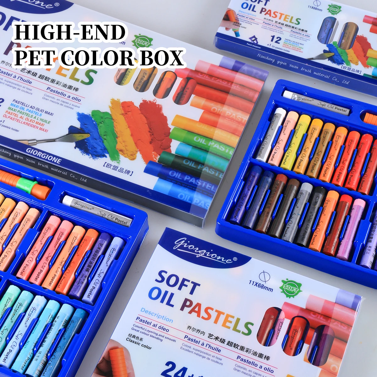 Giorgione High Quality 12/24/36/48 Colours Oil Pastel PVC Box Drawing Non-Toxic Soft Oil Pastel Set Professional Artist Painting