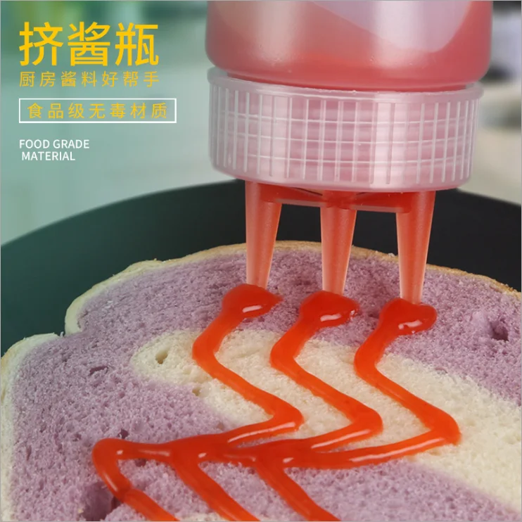 Food Grade Empty HDPE Plastic Sauce Squeeze Bottle with twist off cap