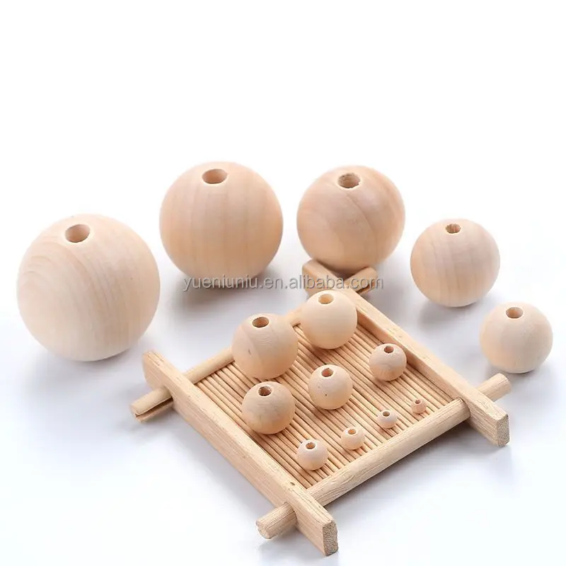 Custom natural decoration wooden balls Round Unfinished Balls carved large wood ball Eco-Friendly