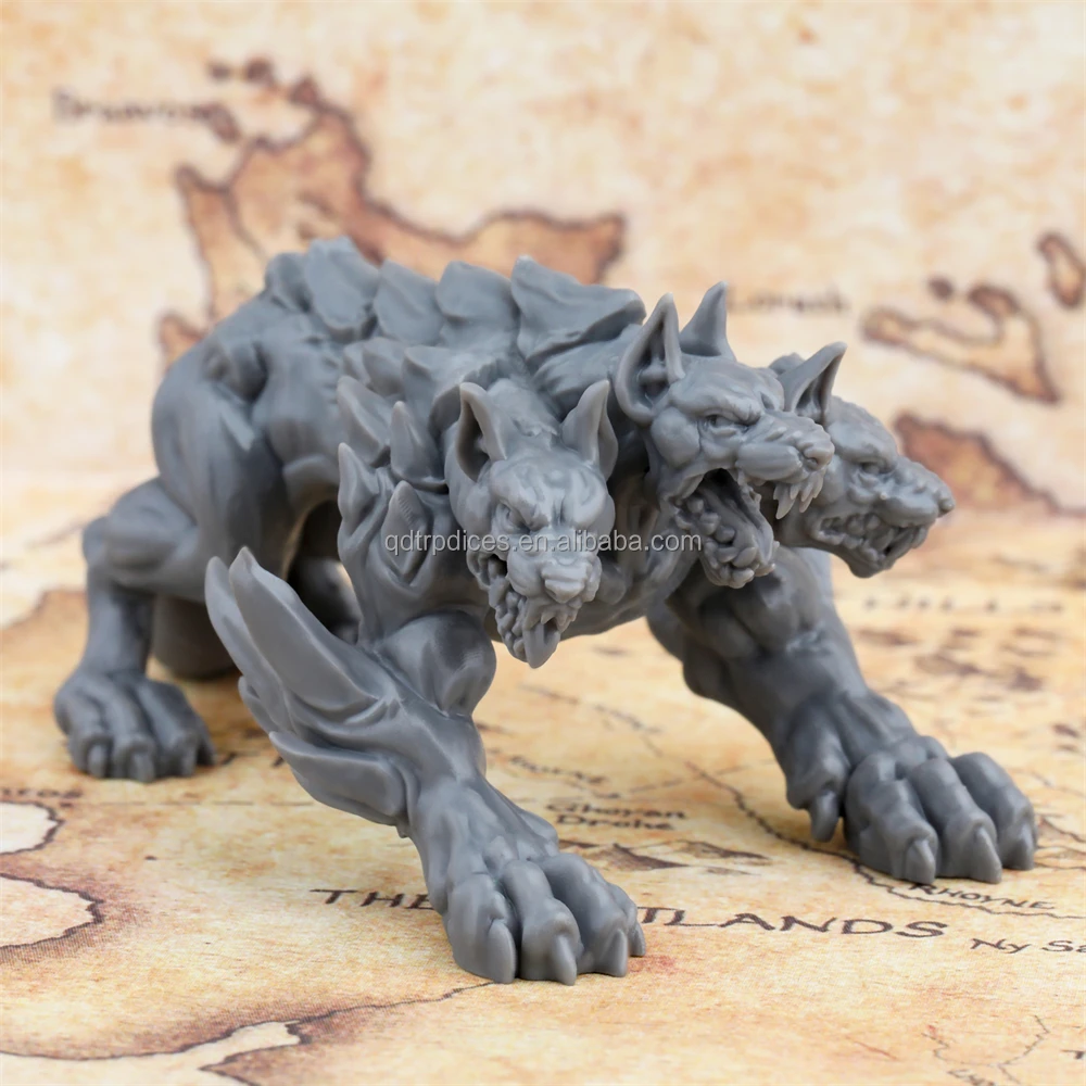 Paintable Majestic Cerberus Monster DND Miniature Fantasy Powerful Role-Playing Game Experience Miniature Terrain