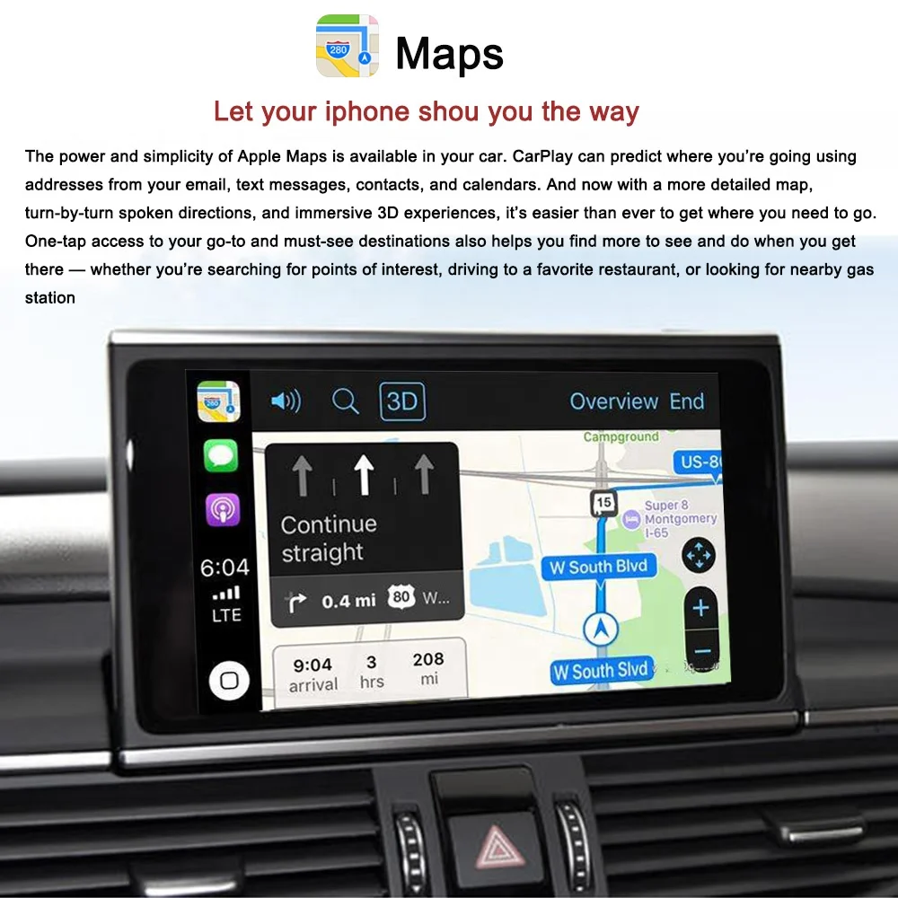 Автомобильный мультимедийный беспроводной модуль Apple Carplay 3GMMI/RMC для AUDI A6 C6 C7 A7 CarPlay IOS14 Android автомобильный интерфейс