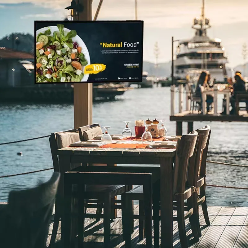 EKAA Outdoor Tv Waterproof 4k 4000nits Smart Televisions Full Sun Tv IP66 Advertising Lcd Display Outdoor TV