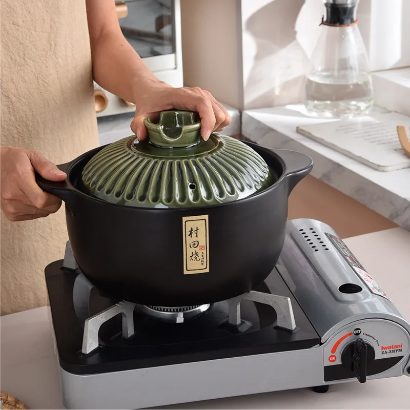 Japanese style vintage casserole food casserole steak dish for home kitchen  porcelain cookware set  Casserole  green