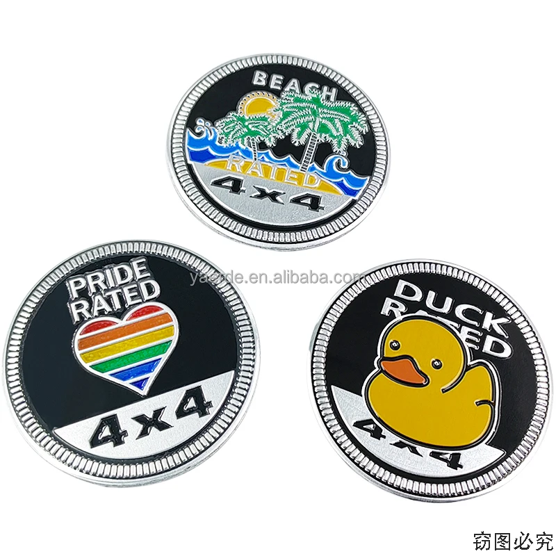 Applicable Off-Road 4X4 RATED Car Standard Guide 4 Wheel Drive Car Sticker Metal Badge Aluminum Sticker