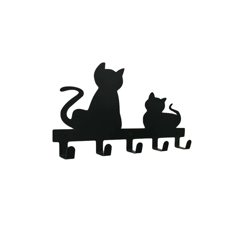 Custom Entryway Hooks Cat shape Wall Metal Key Hook Key Hanger Decorative Metal Hanger Mount for Front Door