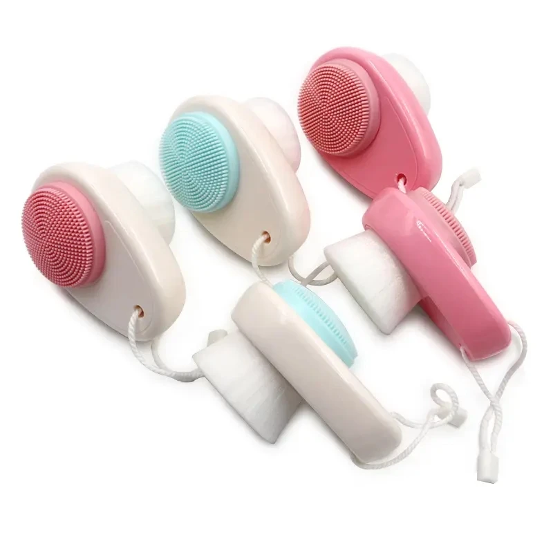 2 in 1 Silicone Double-sided Skincare Face Washing Exfoliator Pore Removal Soft Brush Silicon Face Scrubber Brush