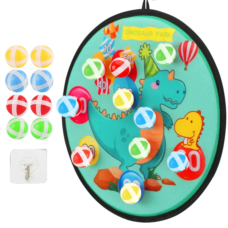 Wholesale Kids Dart Throwing Sticky Ball 36cm Portable Toss Game Sport Toy Balls Animals Board for Children