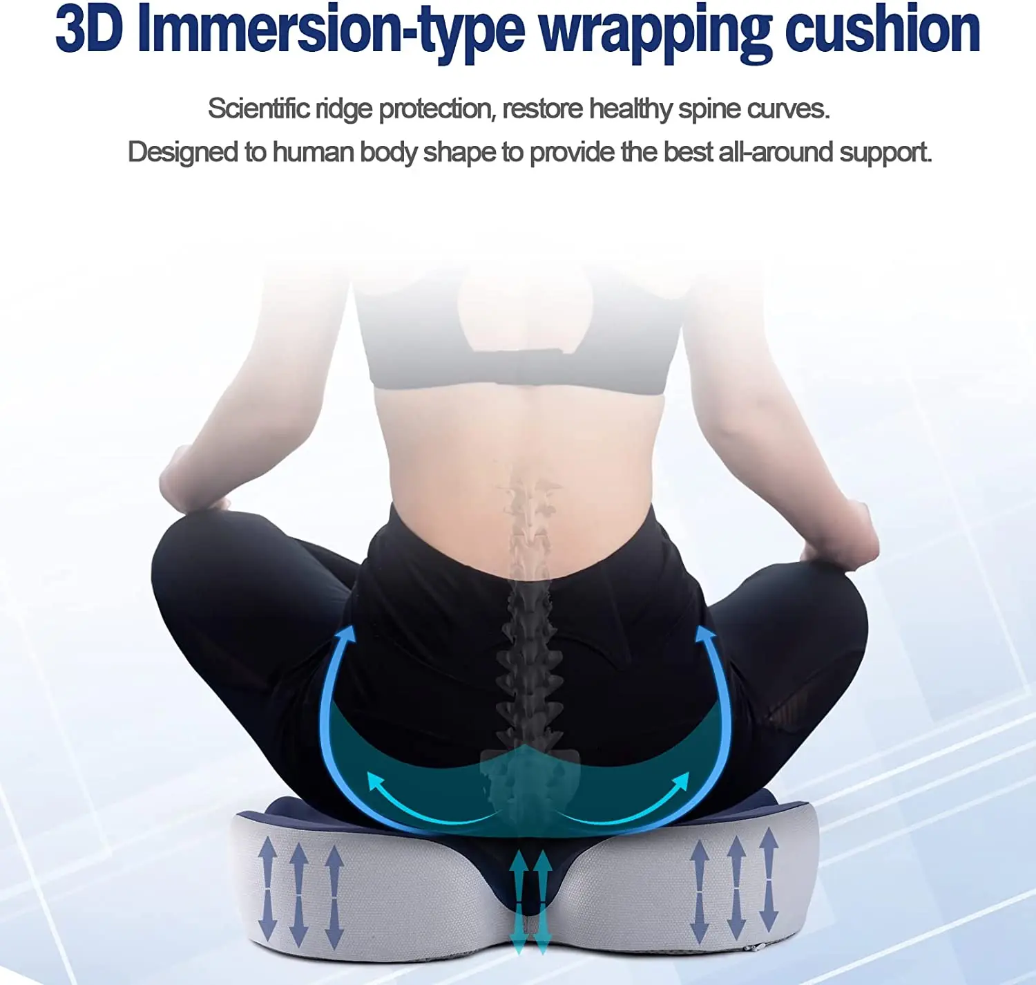 New hot seat cushion for office chair, extra-sense memory foam  chair cushion support for office home and wheelchair