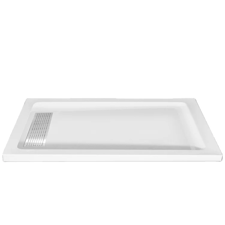 CKB New Product Stainless Steel Strain Cover White Black Rectangle Acrylic Bathroom Shower Tray
