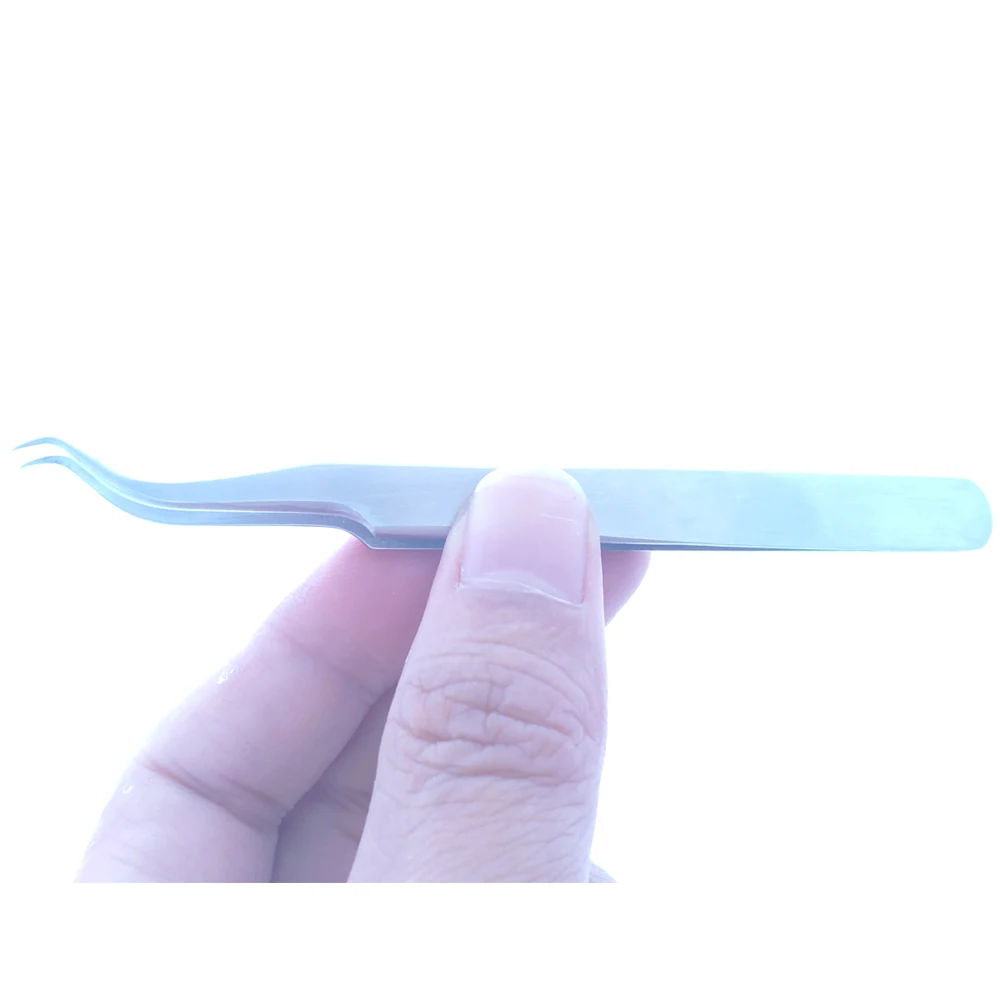  New curved tip stainless steel tweezers eyelash extension flowering