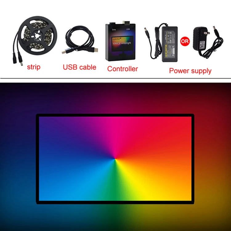 PC Screen Background Lighting Smart LED Strip 60 LEDs/meter 5m/kit