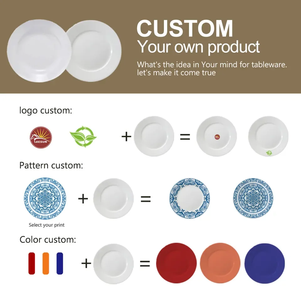 wholesale white dinner plates for wedding, cheap bulk flat ceramic dinner plates