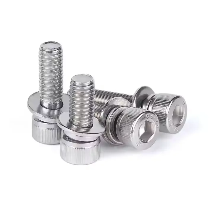 M2.5 M3 M4 Stainless Steel SS SUS AISI ANSI 304 316 316L A2 A4 70 80 Hex Socket Head Cap Screw Assembled With Washer Assortment