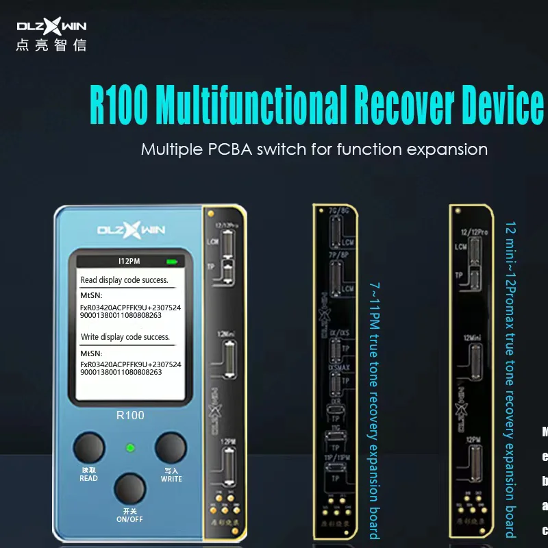 DL R100 Ture Tone Programmer Multifunctional Recover Device for iPhone LCD Screen Original Color Recover Support GX/JK/ZY/RJ/XY