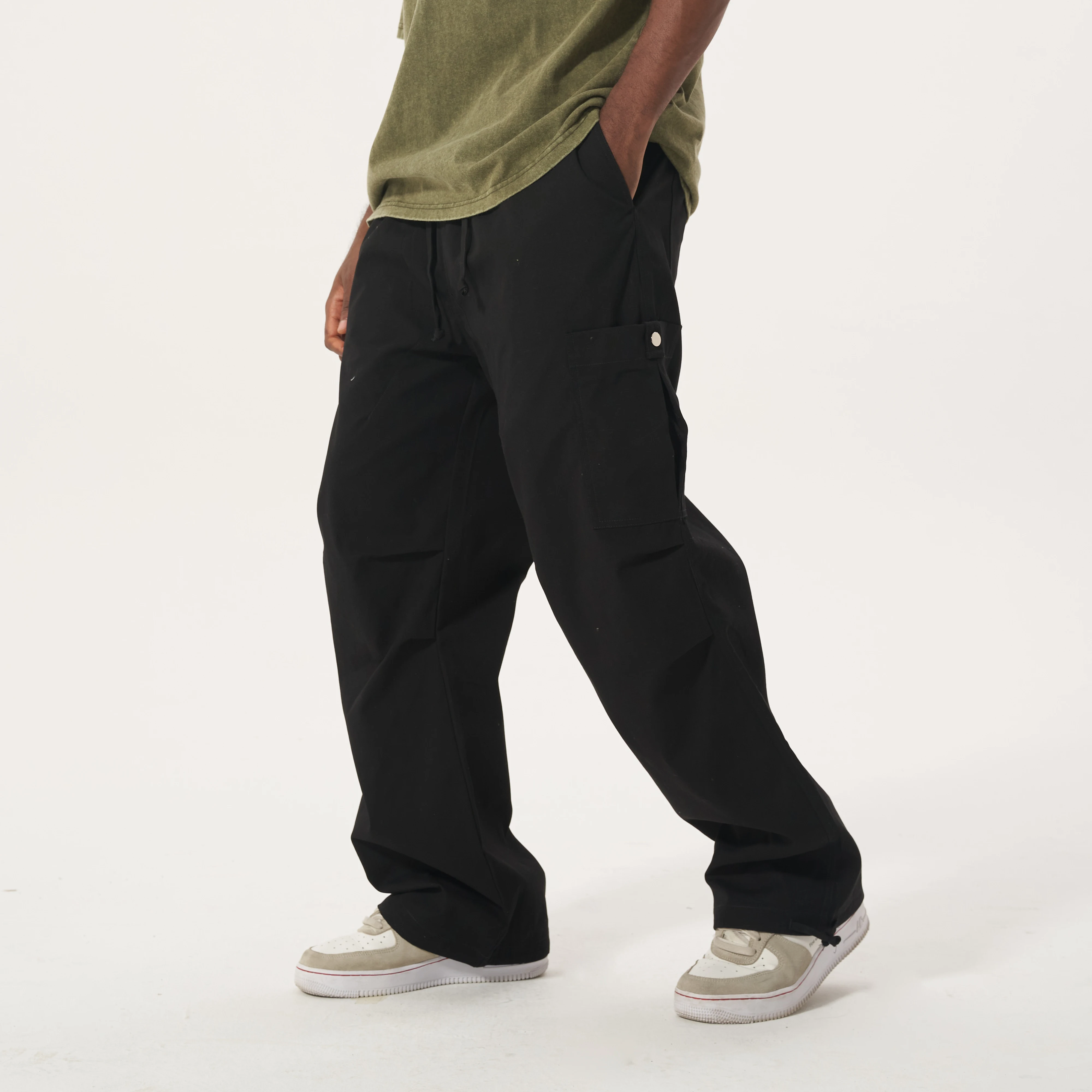 Wholesale Mens Casual Straight Pants Streetwear Loose Fit Pockets Hip Hop 6 Pocket Custom Cargo pants