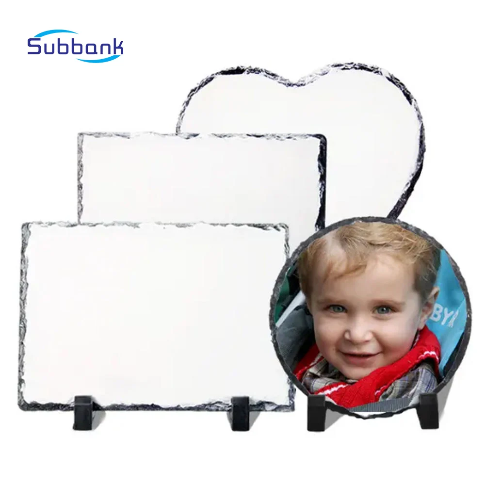 Subbank Wholesale Sublimation Blanks Rock Slate Round Square Rectangle Various Shape Sizes Custom Photo Frame Sublimation Slates