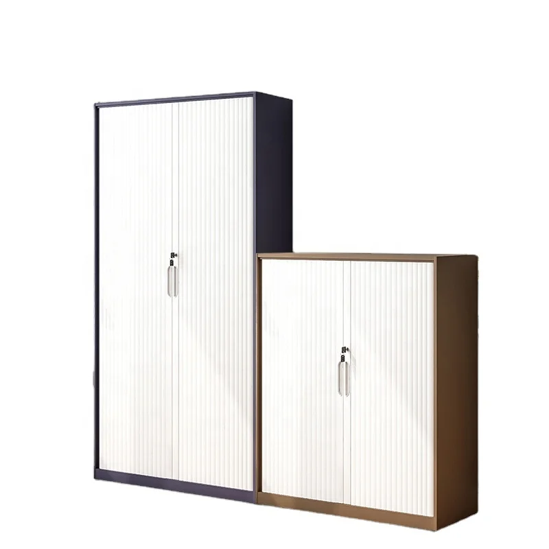 Стальной шкаф для хранения металлический двухроликовый дверной офисный документов Складная Дверь замок ключей