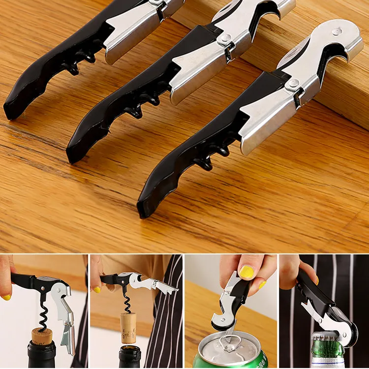 Wholesale Stainless Steel Professional Folding Metal Folding Corkscrew Wine Bottle Opener