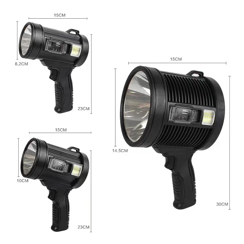 Long Range Handheld 6 Modes Spotlight USB Solar Rechargeable P70 LED Flashlight With Tripod Flashlight Searchlight for Camping