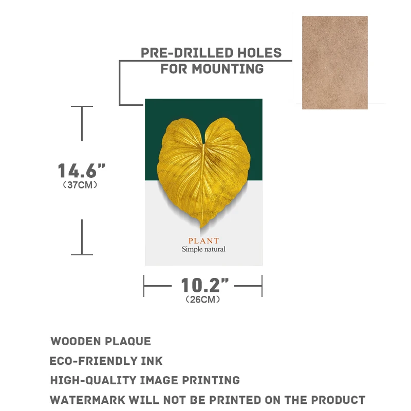 Living Room Decoration Wall Art Combination Painting Green Plant Leaves Flower Wall Art Plant Decoration Combination Painting