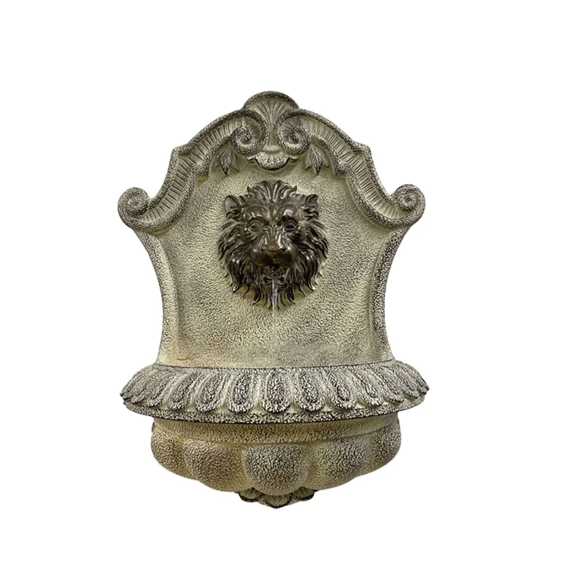 polyresin big  GARDEN  wall fountain lion head decoration
