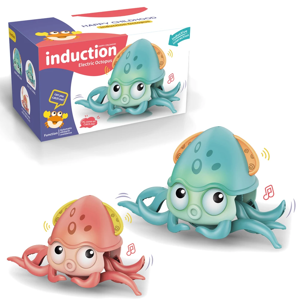 Hot selling product Cartoon Cute Octopus Beach Bath with Wind-up Clockwork Interactive Walking Moving Babies Sensory Crawl Toys