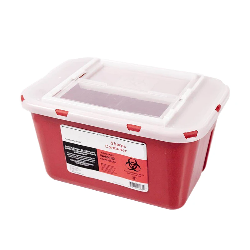 1 Gallon Medical Sharps Container Plastic Sharp Disposal Bin 3.8L sharps container