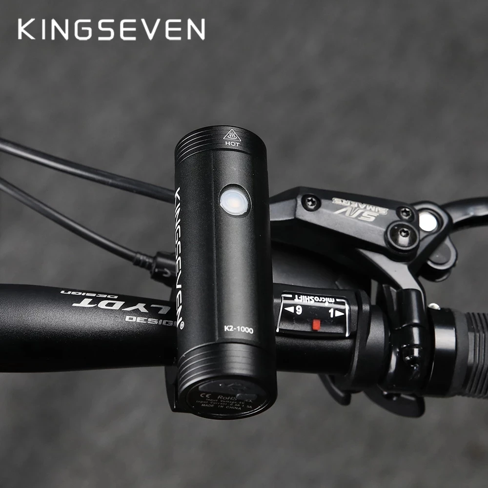 KINGSEVEN Pit Bike Light Rainproof USB Rechargeable MTB Front Lamp Headlight Ultralight Side LED Flashlight Lucky Bicycle Light