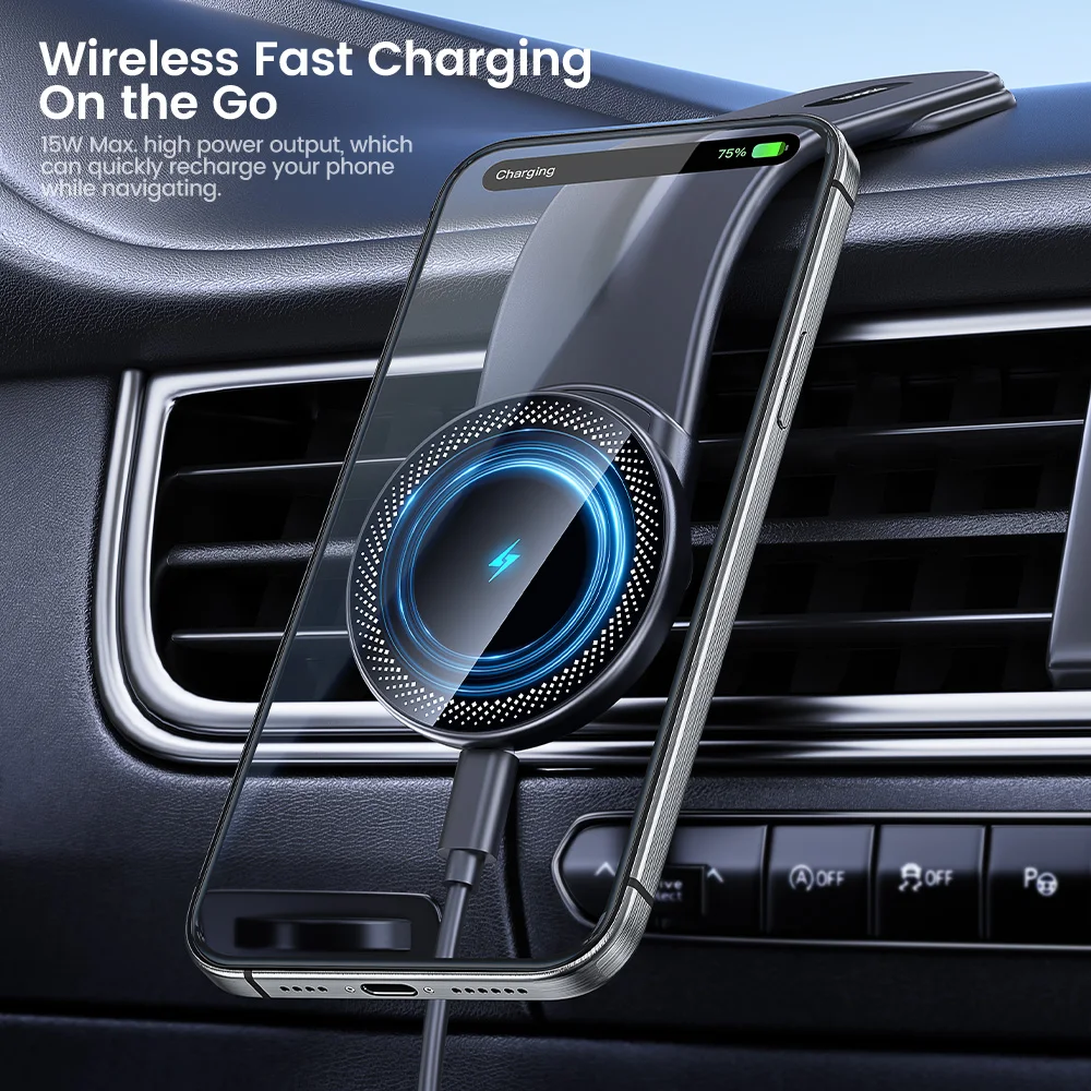 Toocki Wireless Car Charger 15W Fast Charging Car Phone Holder Mount Auto Clamping Cell Phone Stand