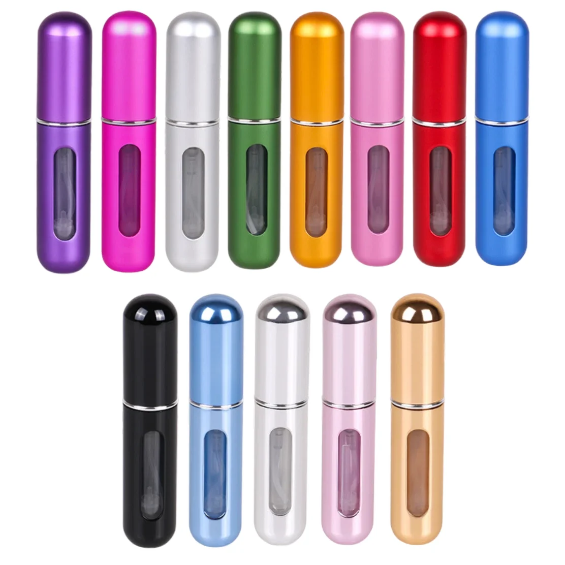 Mini 5ml 8ml Refillable Aluminum Perfume Atomizer Travel Sized Aerosol Spray Bottle for Perfume Juice Wine