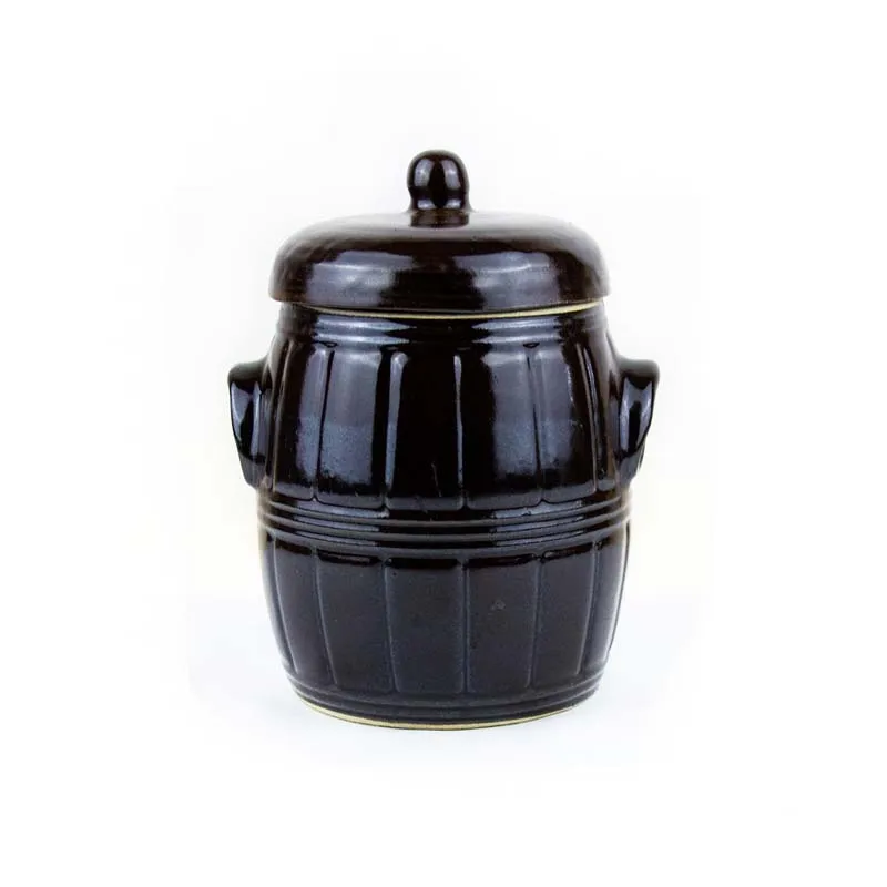 new-coming ceramic large Fermenting Crock custom black round pickle jar