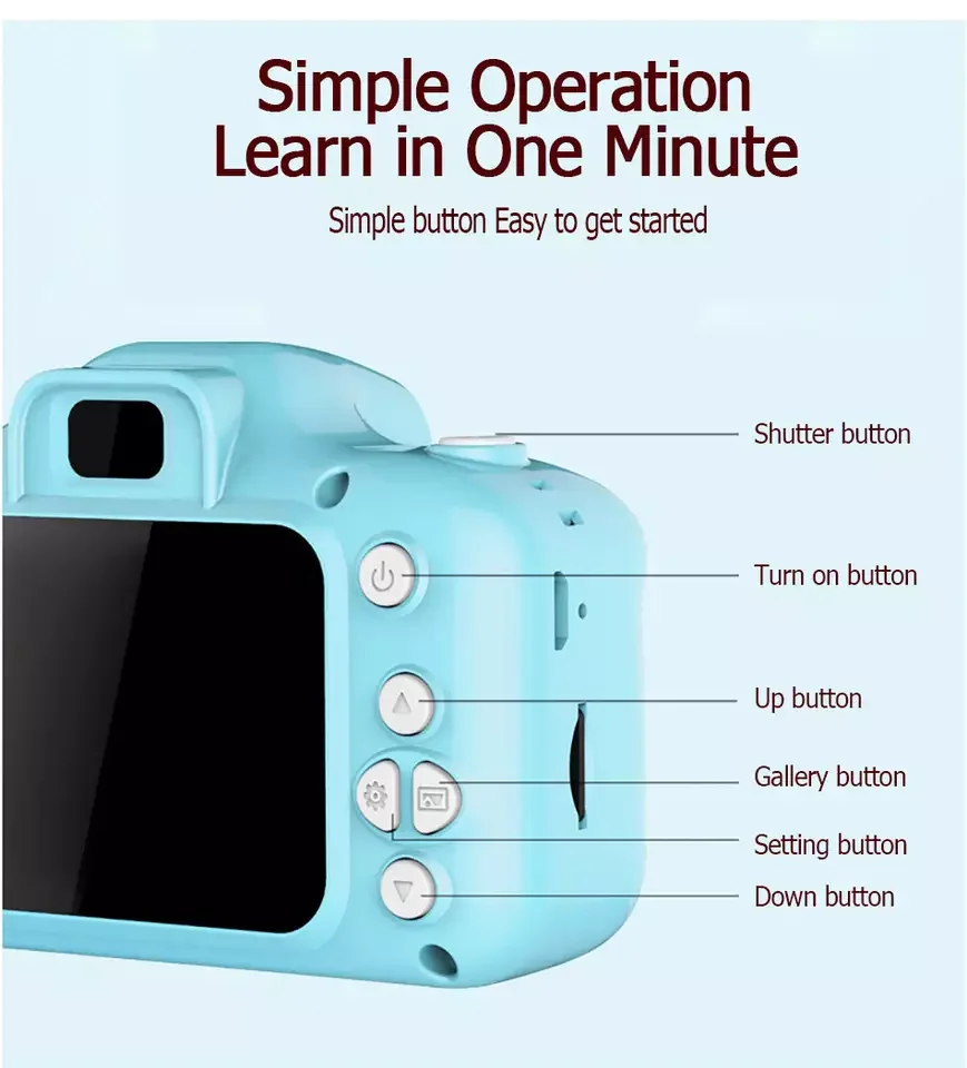 Fashion Baby 2 Inch Hd Digital Camera Small Hand Smart Video Selfie Function Take Photo 1080p Mini Camera For Children