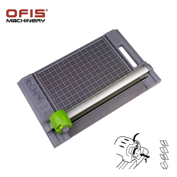 Precision A3 A4 Rotary Paper Trimmer Manual Photo Cutter with Pull-out Ruler for Photo Paper Labels Cutting