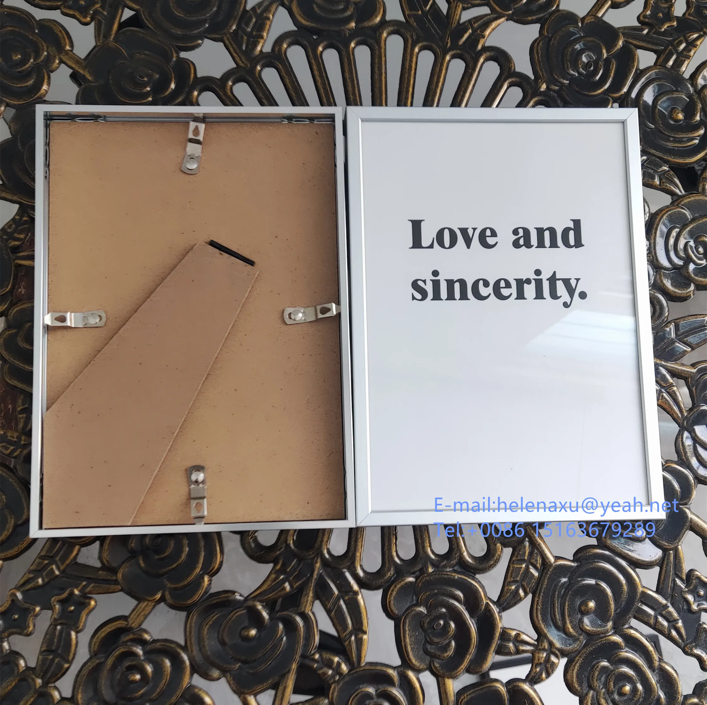 High quality Brilliant aluminium photo frame a1 a2 a3 a4 black white picture frame aluminum large picture frame