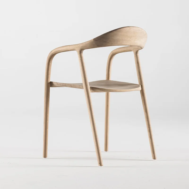 Minimalist modern nordic comedor 4 sillas de oak wood chairs wooden dining arm chair for restaurant silla para restaurante