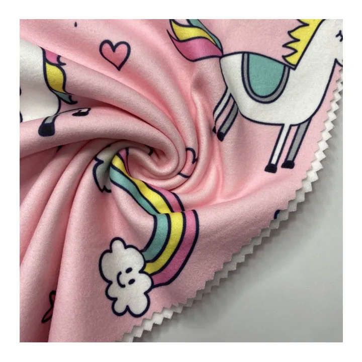 Soft Touching Custom Designs Digital Printing Polyester Brushed fabric Dralon Velvet Fabrics For Homewear