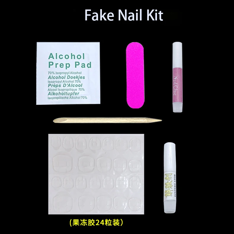Wholesale Fake Nails Tool Kit Materials Jelly Glue Mini Nail File Alcohol Cotton Nail Art Set
