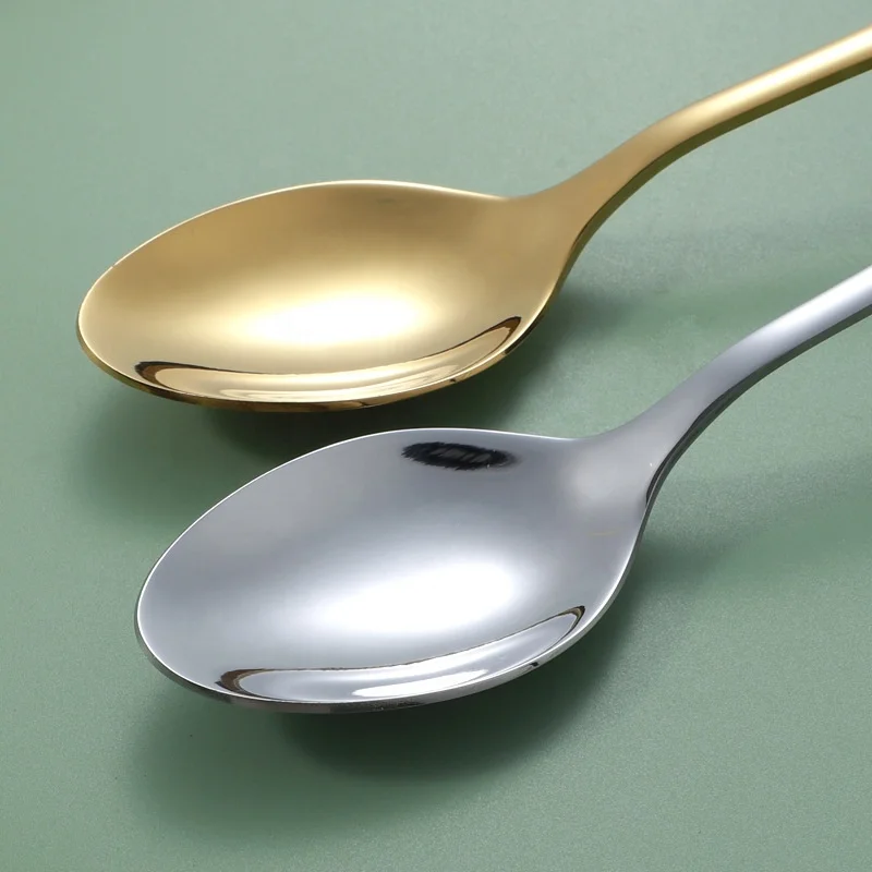 SS430 Cutlery Set Gold Plated Metal Spoon Fork Knife Set Stainless Steel Flatware Sets for Restaurant Hotel