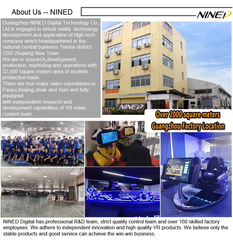 NINED Indoor Amusement Park Equipment Double Seats 360 VR Simulator