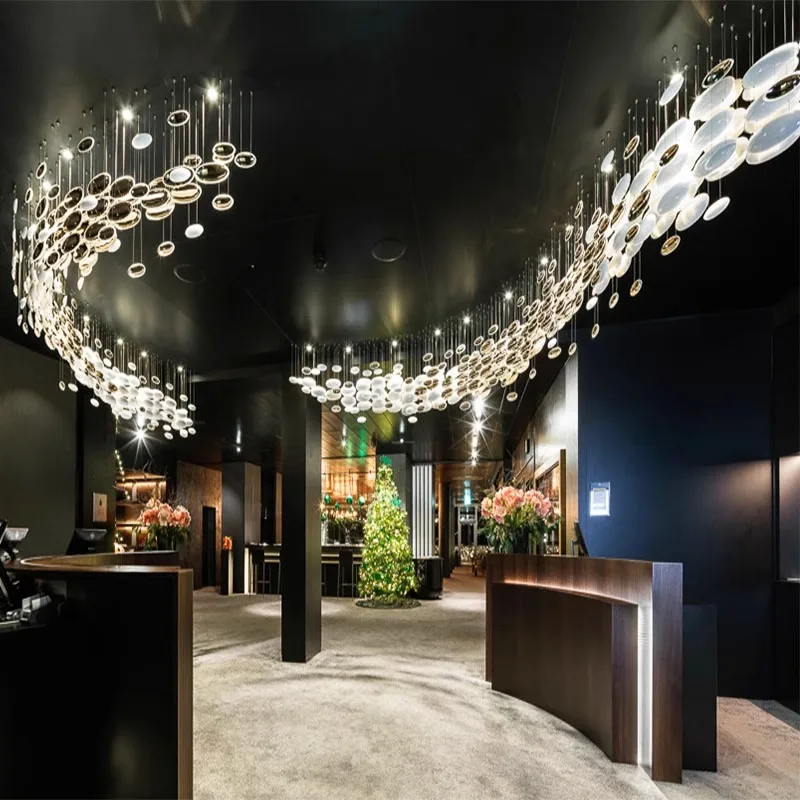 Non-standard custom factory hotel lobby lighting sales department sand table glass egg chandelier