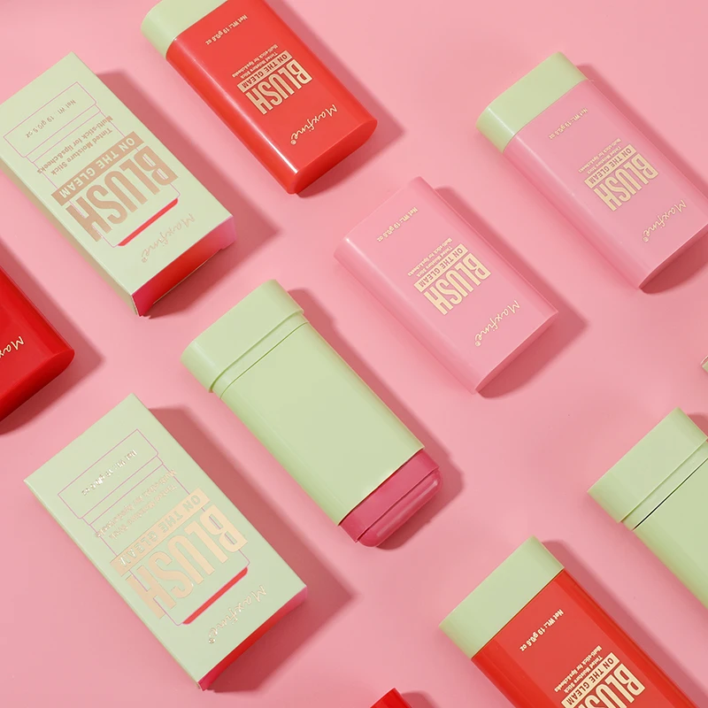 For Cheeks, Cream Blush Stick Natural Blendable Waterproof Stick Blush Makeup, Long-lasting Smooth Rubor, Red Blush 3 Years 1PCS