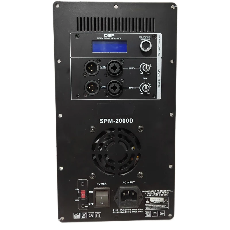 2024 New Launch Professional Audio Products High Power Plate Amplifier Module SPM2000A-SUB with DSP for subwoofer speakers