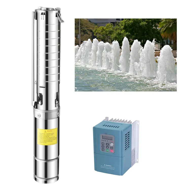 600W Outdoor Floor Fountain with Music & Dancing Single-Stage Stainless Steel Submersible Solar Water Pump DC24V Controller MPPT